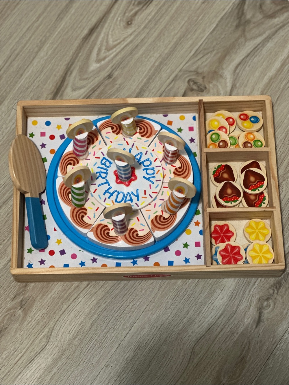 Melissa & Doug Wooden Birthday Cake Set